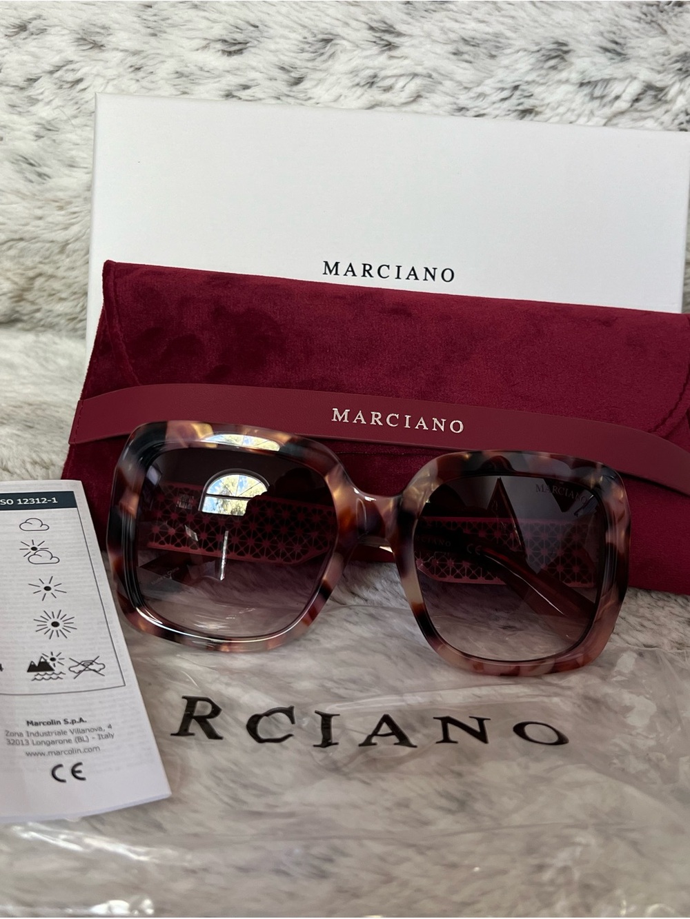 Marciano Women's Tortoiseshell Sunglasses - Brown Gradient lenses, PINK HAVANA